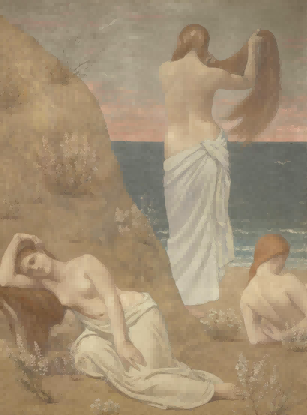 海边的年轻女孩。
