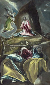 Theotokopoulos Domenico，被称为“El Greco”（1541-1614） 橄榄树花园中的基督 布面油画。高：1.38m；长：0.92 m 里尔美术宫 
