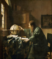 约翰内斯·维米尔 (1632-1675) 天文学家 布面油画。H：51；长：45 厘米 巴黎，卢浮宫博物馆