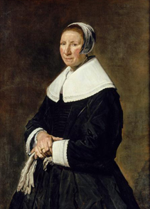 老哈尔斯·弗兰斯 (Hals Frans, the Elder) (1581/1585-1666) 布面油画《女人肖像》。高：1.08m；长：0.80 m 巴黎，卢浮宫博物馆