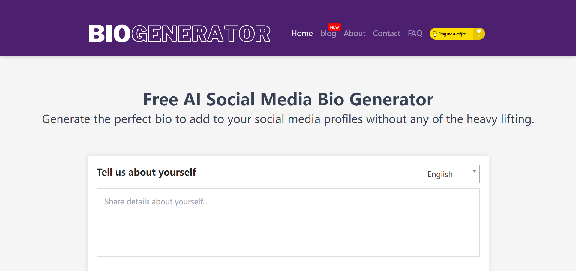 Social Media Bio Generator官网